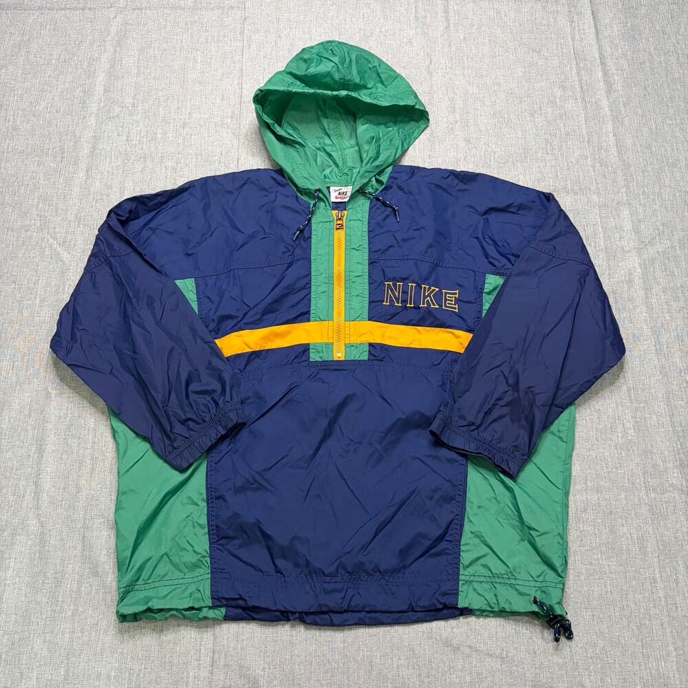 Vintage Nike Windbreaker Jacket Youth M 10/12 Half Zip Pullover Colorblock 90s